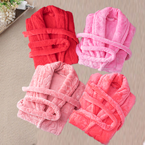 Sleeping Robes Womens Winter Thickening Long velvet Flannel Bathrobe Bathing Suit Fall Coral Suede Palate Lady Couples Home Clothes
