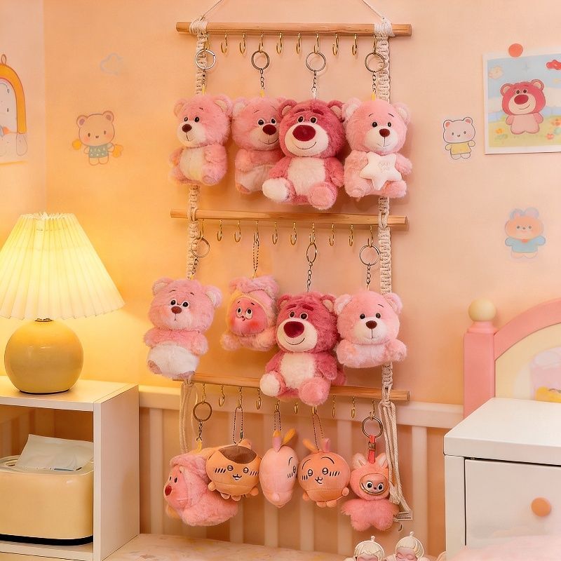 Doll Display Rack Behind the Door, Large Capacity Hanging Storage Organizer, Wall-Mounted Keychain Creative Figurine Children's Wall Decoration Rack