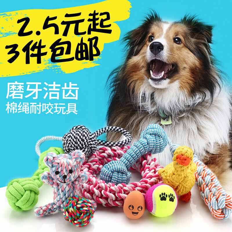 Dog Sound Toy Teddy Golden Hair Pet Cotton Rope Toy Ball Beating Chicken Puppies Grinding Teeth Pet Products