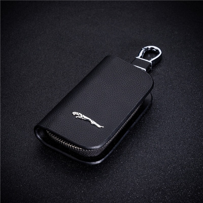 Jaguar key case leather car XFL keychain XEL F-PACE XJ cowhide key shell leather case male modification
