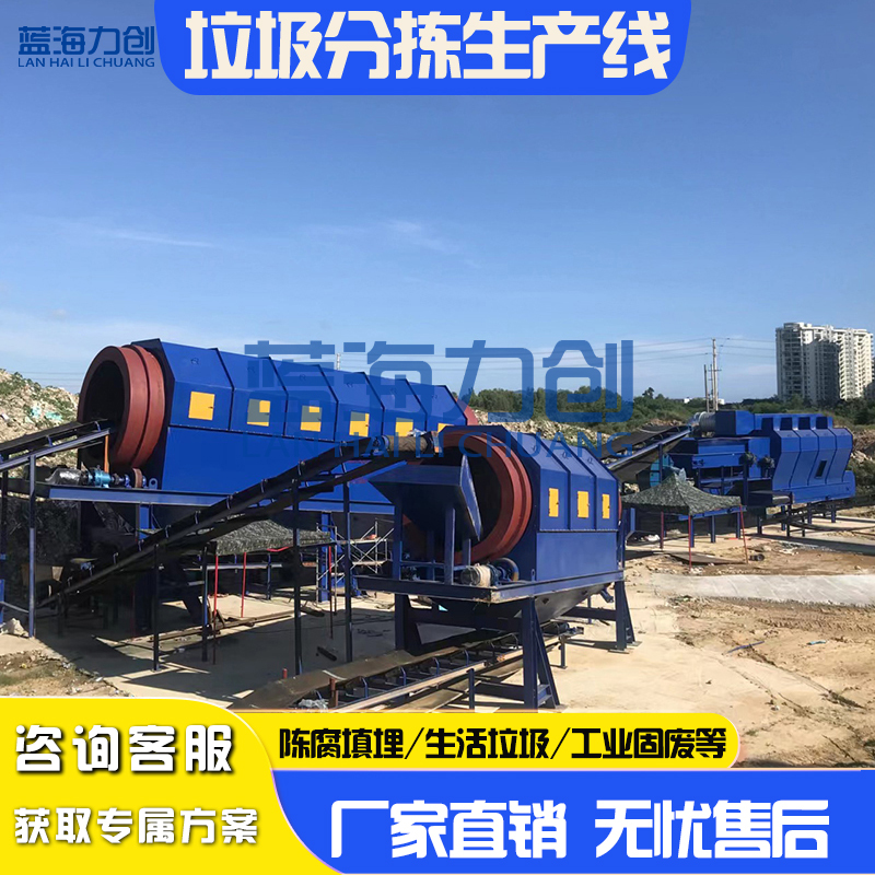 Waste Sorting Equipment, Landfill Waste Sorting Machine, Domestic Mixed Waste Screening and Packaging Processing Line