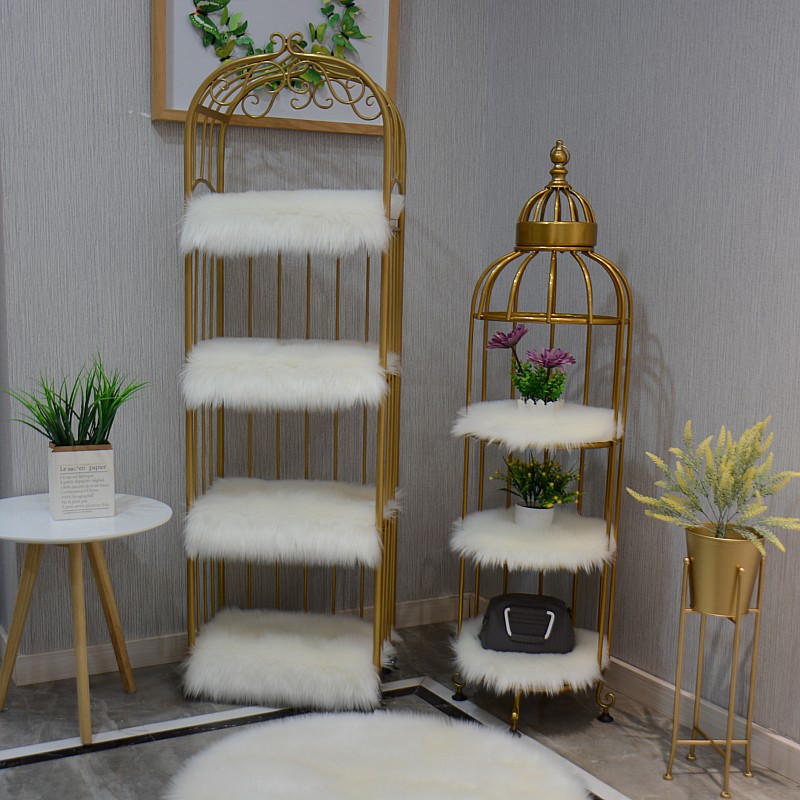 Long Plush Makeup Bench Mat Imitation Wool Makeup Terra Wool Mesh Red Chair Stool Cushion Tabletop Cushion Shoe Bag Shelf Decoration