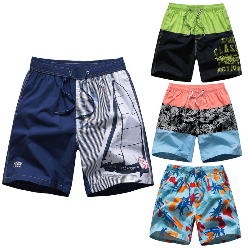 men's summer beach holiday loose cotton plus size printed shorts half pants men's trendy shorts