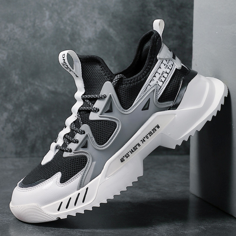 Men's shoes summer 2022 new tide breathable sneakers mesh shoes casual mesh shoes daddy shoes male tidal shoes