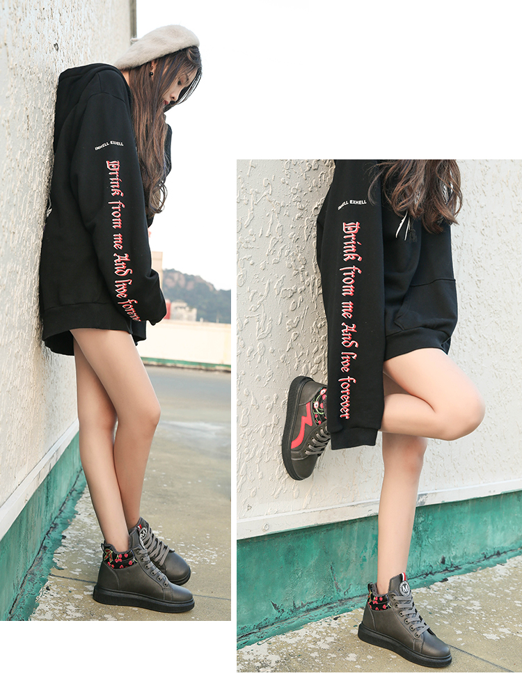 Thu đông 2018 mới giày cao gót ulzzang nữ phiên bản giày Hàn Quốc nữ cộng với giày thể thao nhung giản dị giay the thao nu