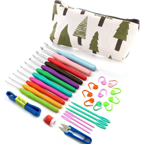 Foreign trade crochet DIY hand crochet crochet tool kit Metal half soft handle hook needle tool set