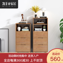 Solid wood TV cabinet Side cabinet Living room high cabinet Nordic bucket cabinet combination Small apartment bedroom simple locker Storage cabinet