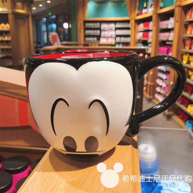 Tres tazas de Disney, taza de cerámica Mickey mouse, la sirenita, Plutón,  Pinocho, Dumbo, Goofy, Donald, taza roja, taza blanca, taza azul, -   México