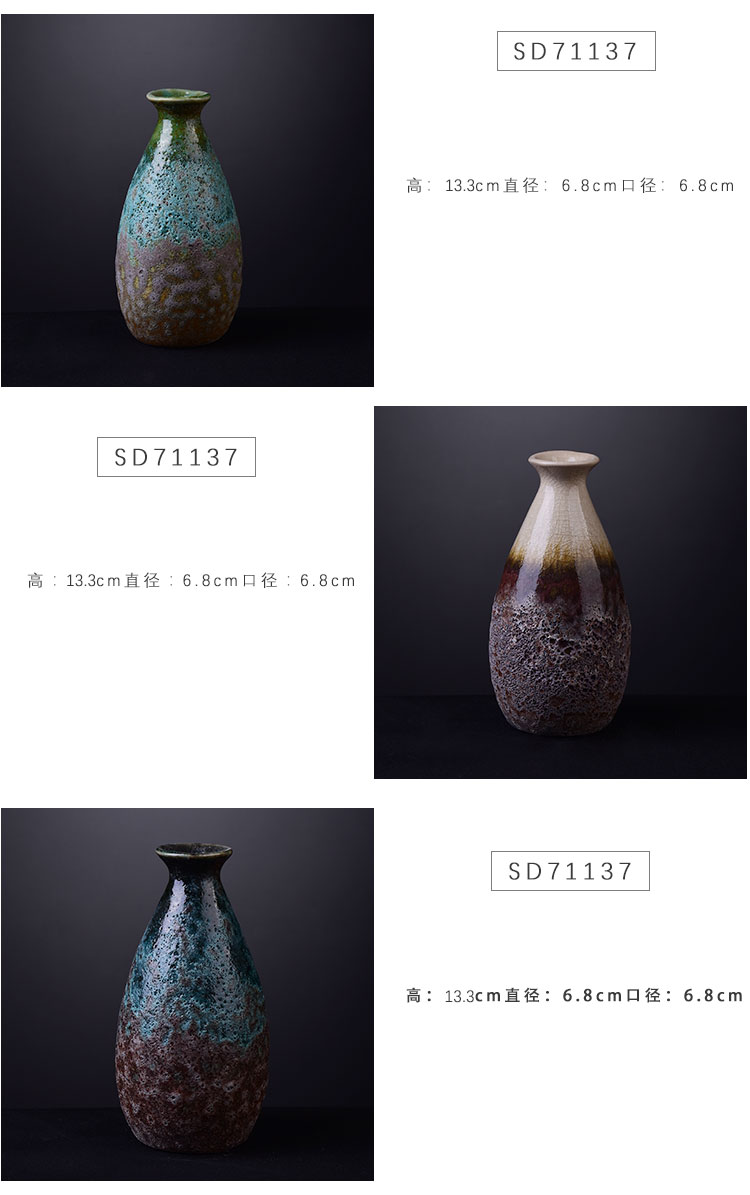 New Chinese style ceramic glaze vase household household decorative dried flowers flower furnishing articles other arranging flowers hydroponic flower pot ceramics