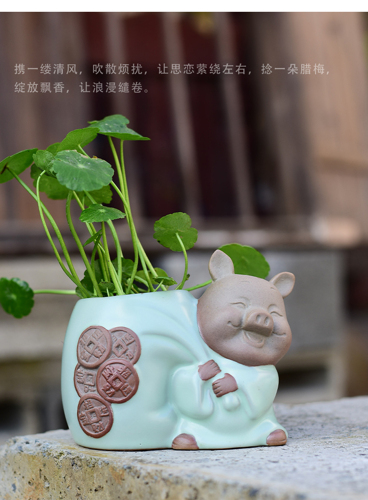 A thriving business pig hydroponic other copper pot ceramic grass vessels