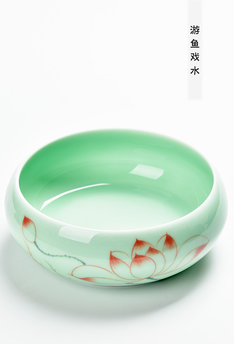 Celadon hand - made refers to flower pot ceramic nonporous desktop contracted a hydroponic plant pot container copper bowl lotus basin
