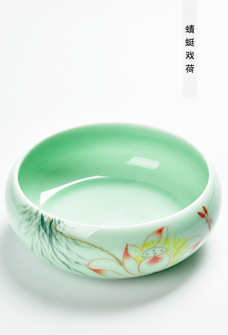 Celadon hand - made refers to flower pot ceramic nonporous desktop contracted a hydroponic plant pot container copper bowl lotus basin