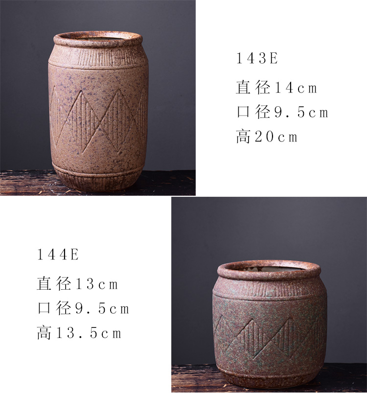 Complex ancient running the basin fleshy mage ceramic coarse pottery flowerpot breathable tall fleshy plant creative household balcony