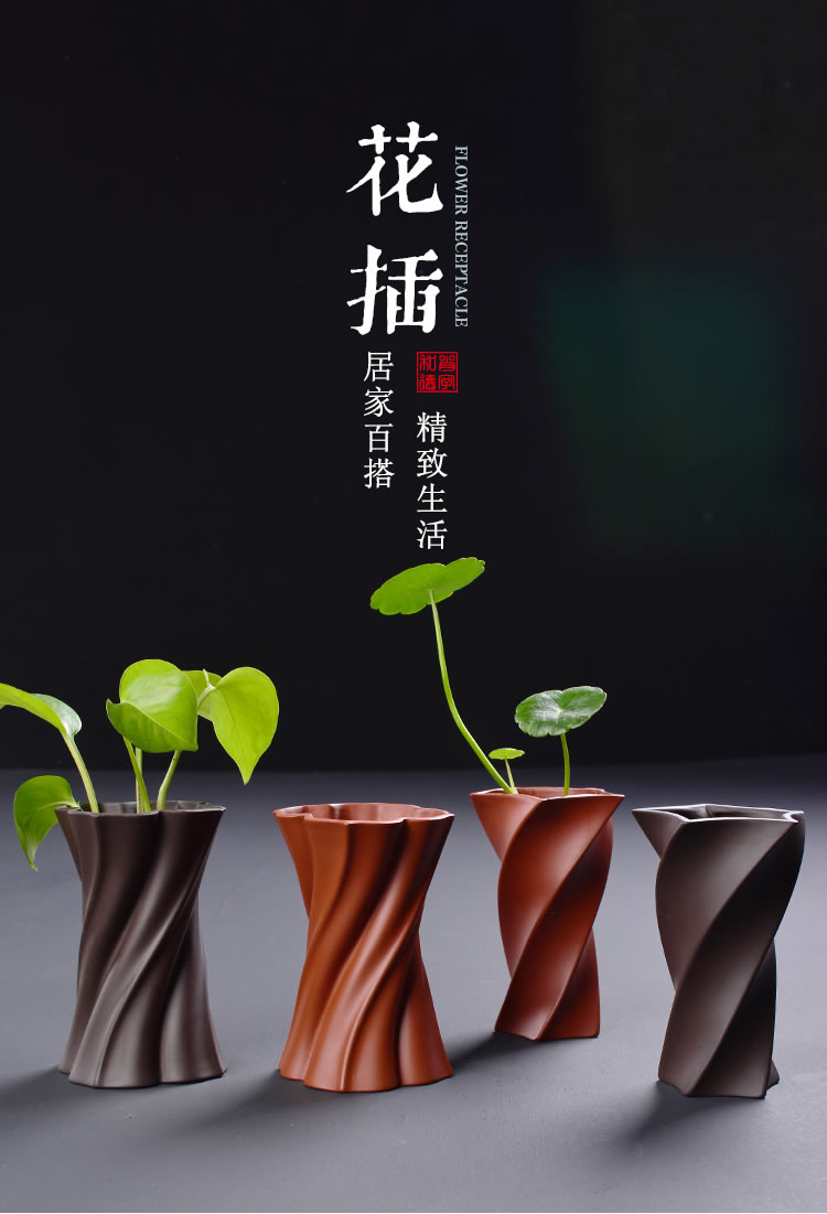 Violet arenaceous floret bottle ceramic contracted dry flower flower tea place flower implement small copper money plant grass hydroponic container