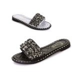 Тапочки, модные сетчатые слайдеры, универсальная пляжная обувь на плоской подошве, популярно в интернете