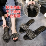 Тапочки, модные сетчатые слайдеры, универсальная пляжная обувь на плоской подошве, популярно в интернете