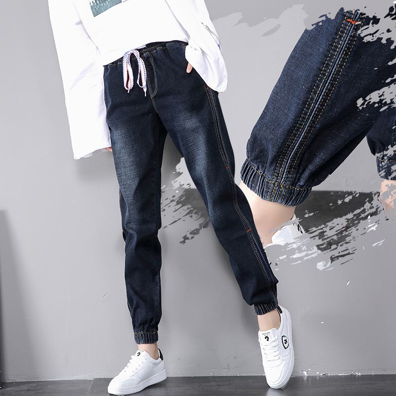 New Style Women's Jeans, Loose Korean Style Plus Size Harem Pants, Elastic Waist Jogger Pants, Casual Lantern Pants for Plus Size Women