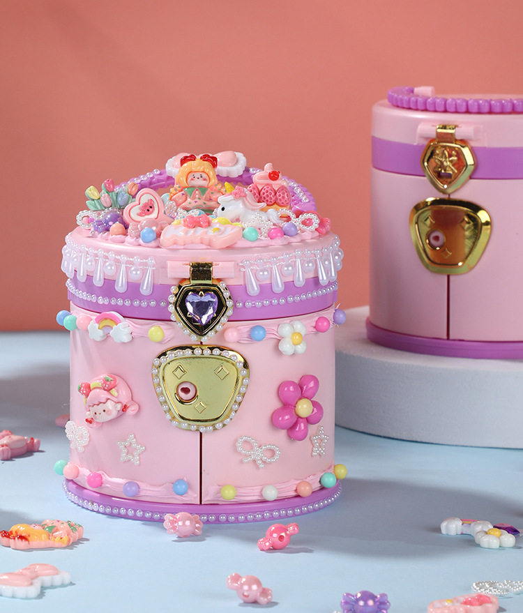 Children's diy portable treasure box material package creative handmade cream glue princess jewelry box girl toy gift O1CN019dX1a81Vuba1rOOXQ !!341822713