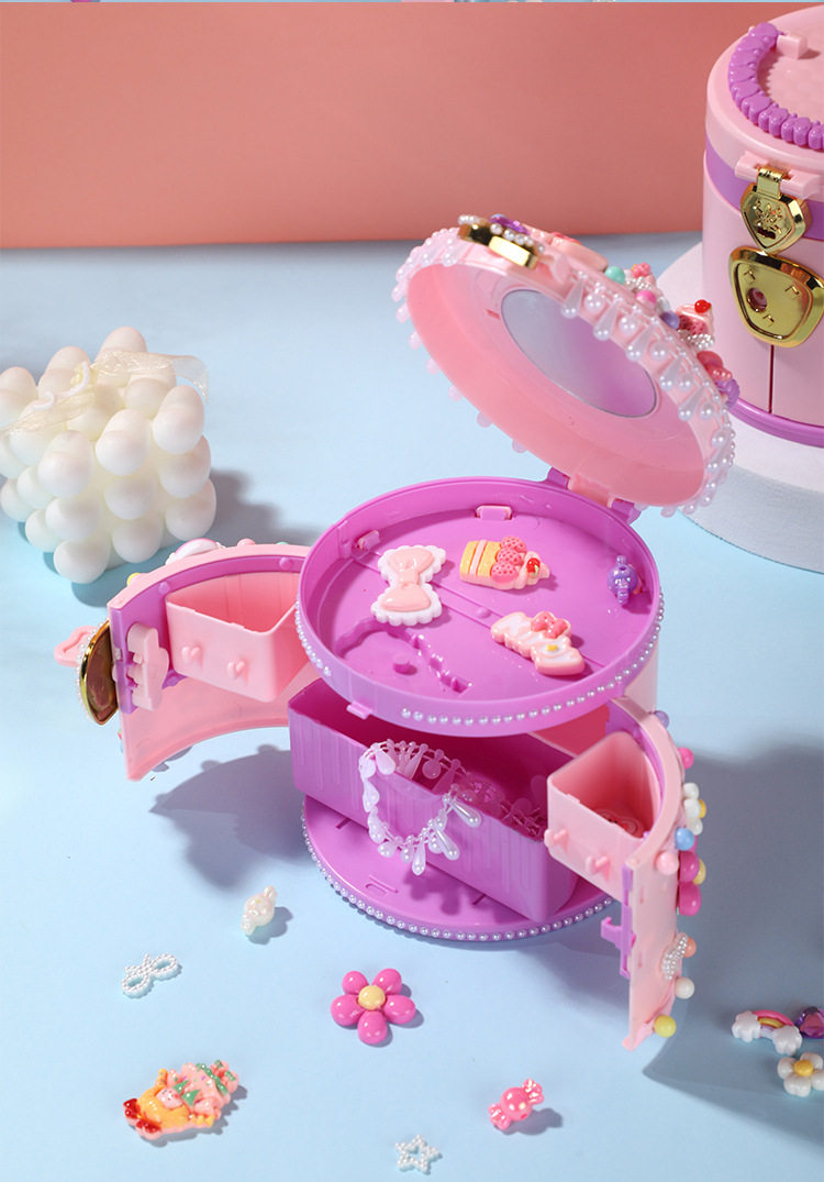 Children's diy portable treasure box material package creative handmade cream glue princess jewelry box girl toy gift O1CN01A6DjX81VubZzQfsxz !!341822713