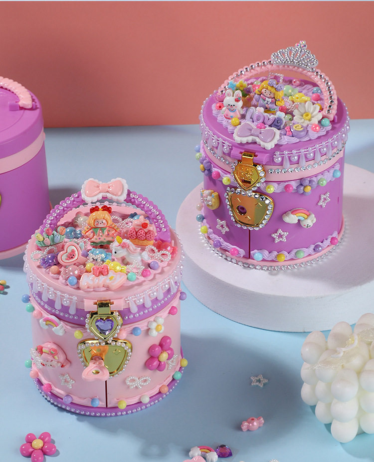 Children's diy portable treasure box material package creative handmade cream glue princess jewelry box girl toy gift O1CN01DcDIB71Vuba1rM7BK !!341822713