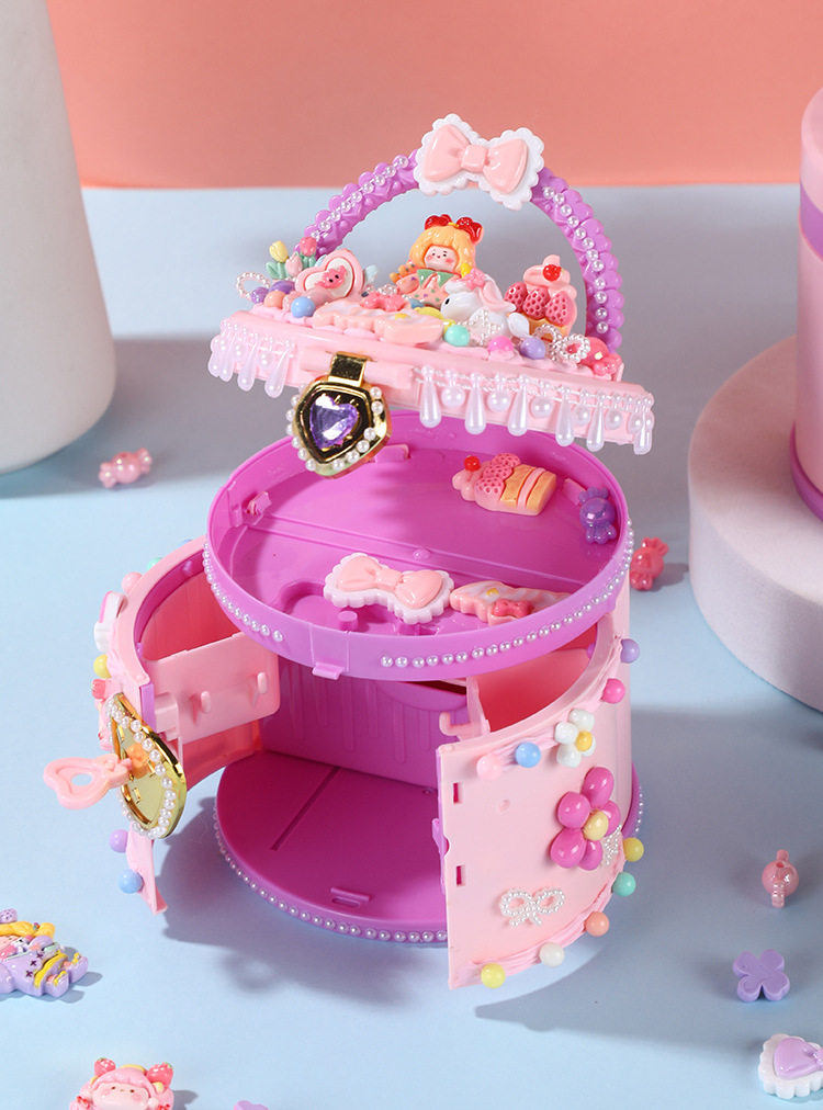Children's diy portable treasure box material package creative handmade cream glue princess jewelry box girl toy gift O1CN01bj95XF1Vuba1fuj8W !!341822713