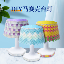 diy mosaic table lamp children creative handmade crystal diamond student bedside small night light homemade material bag