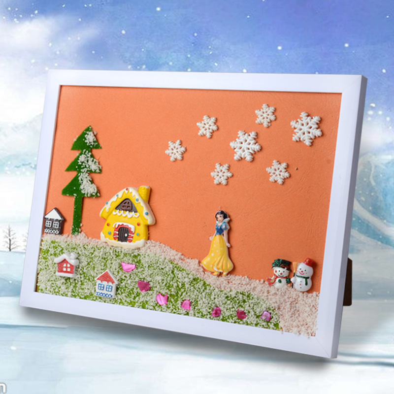 Trẻ em sáng tạo DIY tự làm bức tranh dán cha mẹ-con bốn mùa phong cảnh A4  khung ảnh trang trí vật liệu gói thiệp handmade | Tàu Tốc Hành | Giá