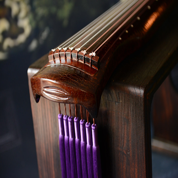 Yanyue Guqin Satin Weave Fuxi price 100 Old cedar wood playing stage Broken Veins Midi Style Guqin