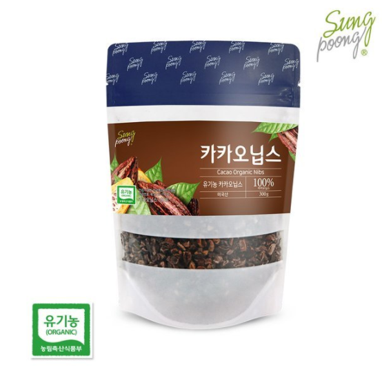 Korea Imports Organic Farmers Cocoa Grain Cocoa Crushed Cocoa Beans vitamin B Control appetite 300g x 1 bag