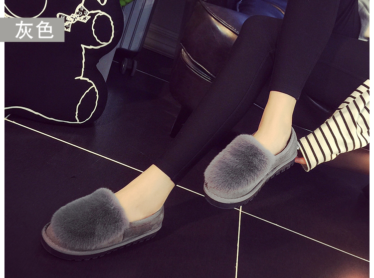 Mùa đông cộng với giày cotton nhung Phụ nữ ấm túi dày với giày thấp ở nhà bên ngoài mang dép bông chống trượt thoải mái sandal đế xuồng