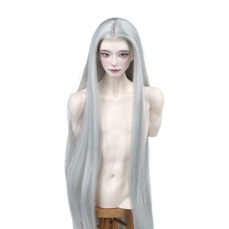 Li's Overseas Bjd Wig, Hand-Crocheted Front Lace, Flat Tip, No Sideburns, Middle Part, Long Hair, Soft Silk Material