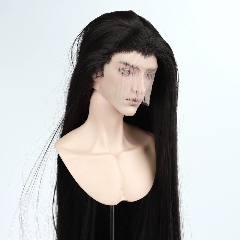 Li's Overseas Bjd Wig Hand-Crocheted Front Lace Beauty Point Three-Point 60cm Extra Long Soft Silk Long Hair Base