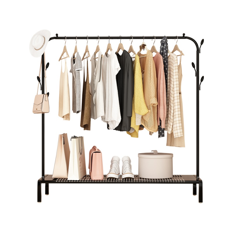 Indoor landing garment rack balcony drying rod bedroom hanger rack easy folding single-pole clothes frame cool sun frame