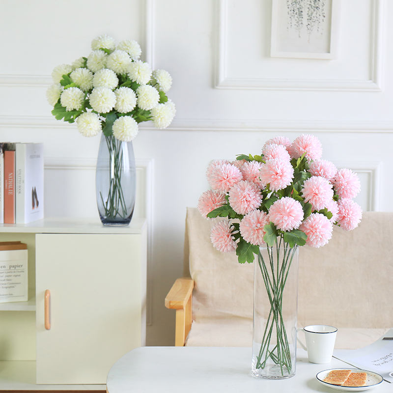 Simulation hydrangea drying flower decoration living room home floor decoration dandelion fake flower silk flower office vase