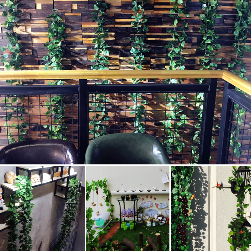 Simulation of grape leaves and green leaves decorative rattan winding fake flower vine golden kudzu indoor living room pipeline climbing vine suspended ceiling