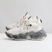 Old Daddy Shoes Women 2022 Spring Summer New Leather Thick Bottom Dirty Shoes Nets Red Transport Shoes Casual Plus Suede Running Shoes Tide