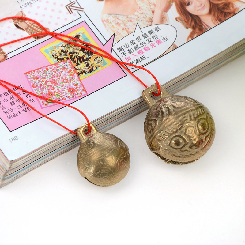 Pet Tiger Head Bell Ringer Dog Bell Cat Bell Cat Bell Pure Copper Bell Teddy Poodle to give red rope