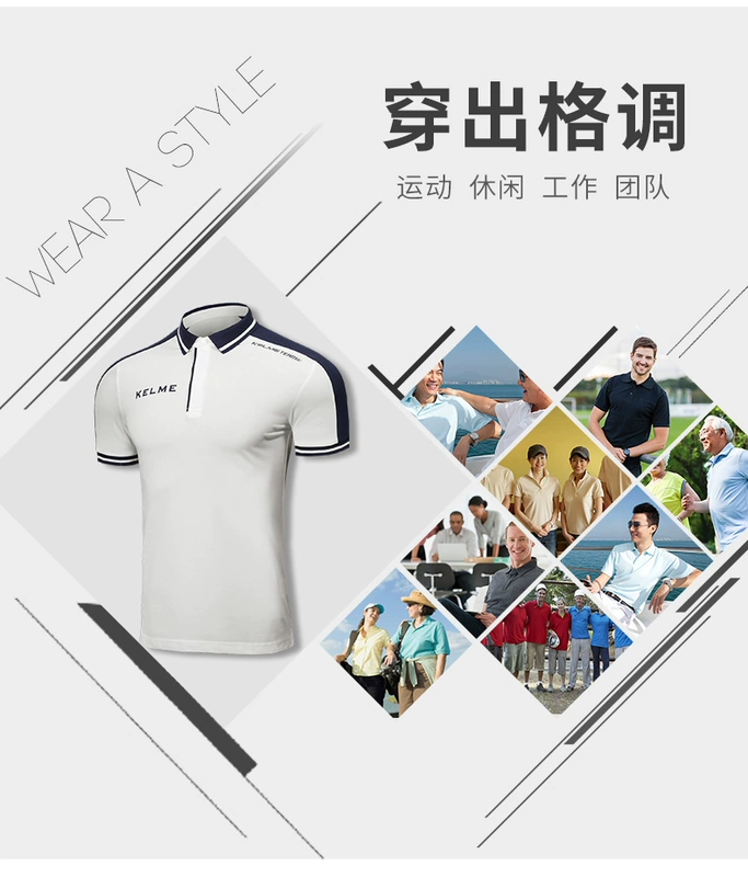 KELME Kalmy Thể Thao POLO Áo 2018 Mới Ngắn Tay Áo T-Shirt Kinh Doanh Bình Thường Polo Shirt Đội Tuyển Bóng Đá Dịch Vụ