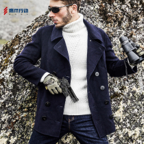 Eagle claw action 740 classic navy coat windbreaker Sports windbreaker outdoor mens winter mid-length jacket