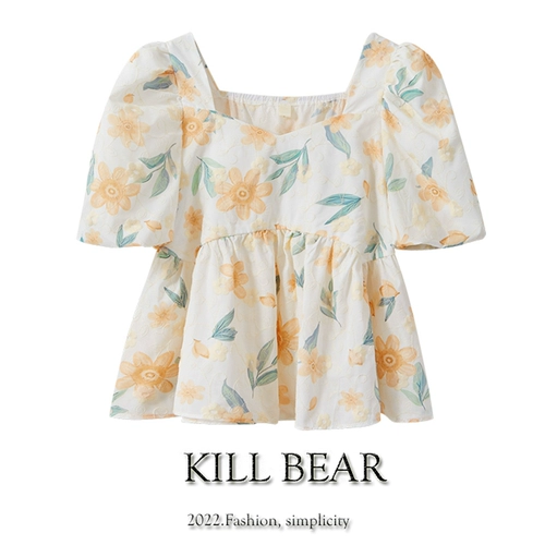 Брендовая летняя рубашка, летняя одежда, цветочный принт, французский стиль