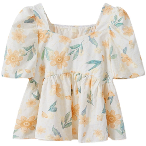 Брендовая летняя рубашка, летняя одежда, цветочный принт, французский стиль