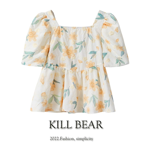 Брендовая летняя рубашка, летняя одежда, цветочный принт, французский стиль