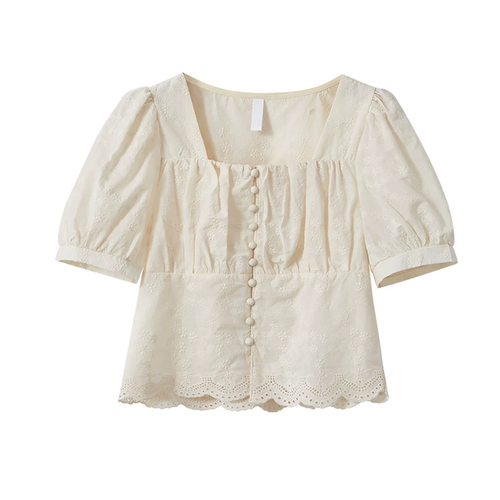 Брендовая летняя летняя одежда, рубашка, французский стиль, высокая талия