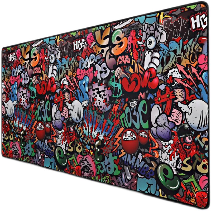 Cleaning and cleaning of durable graffiti computer tablemat lock edge with durable graffiti mat