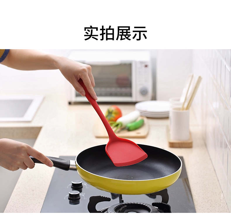 Thìa silicone Đức không dính đặc biệt xẻng nhiệt độ cao hộ gia đình không khói nồi nấu xẻng muỗng xẻng đặt bếp - Phòng bếp ke gia vi