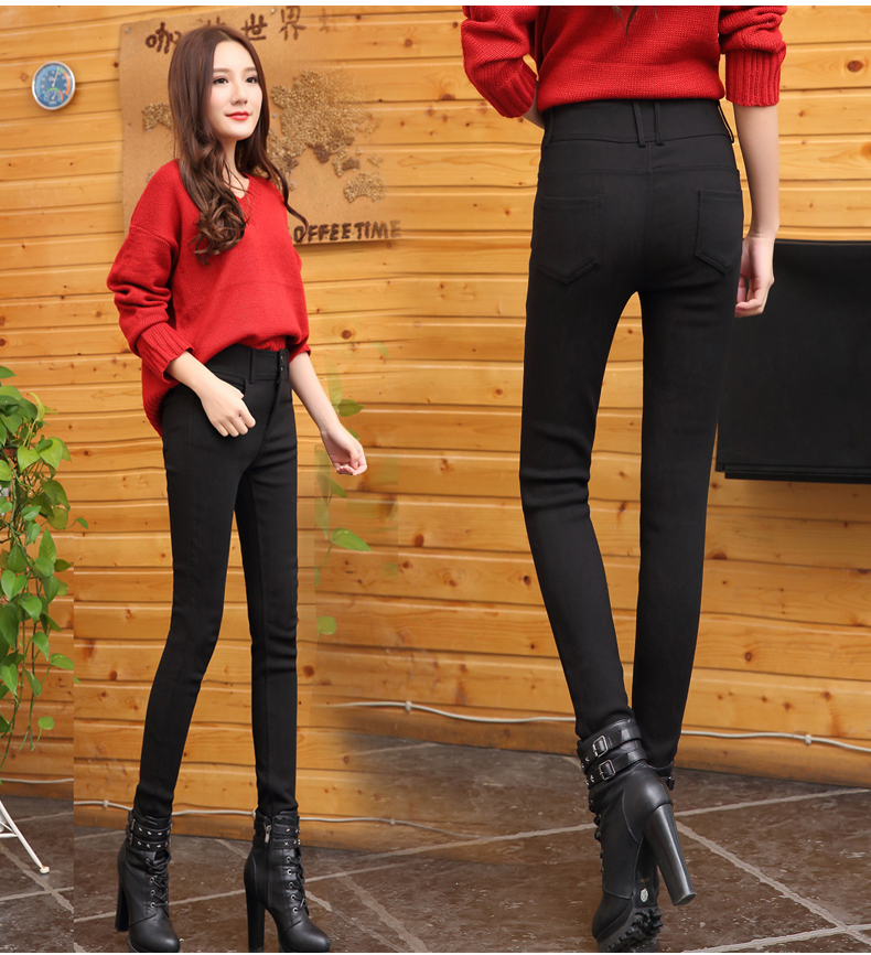Quần legging xuân hè nữ có phần mỏng là quần lửng cạp cao hoang dã chân đen 2019 hè mới. - Khởi động cắt quần áo