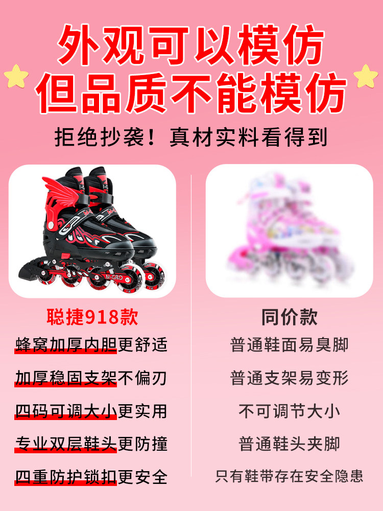 Roller Skates for Children, Complete Set, Inline Skates, Roller Skates for Boys and Girls, Adult Beginners, Professional, Genuine, Adjustable