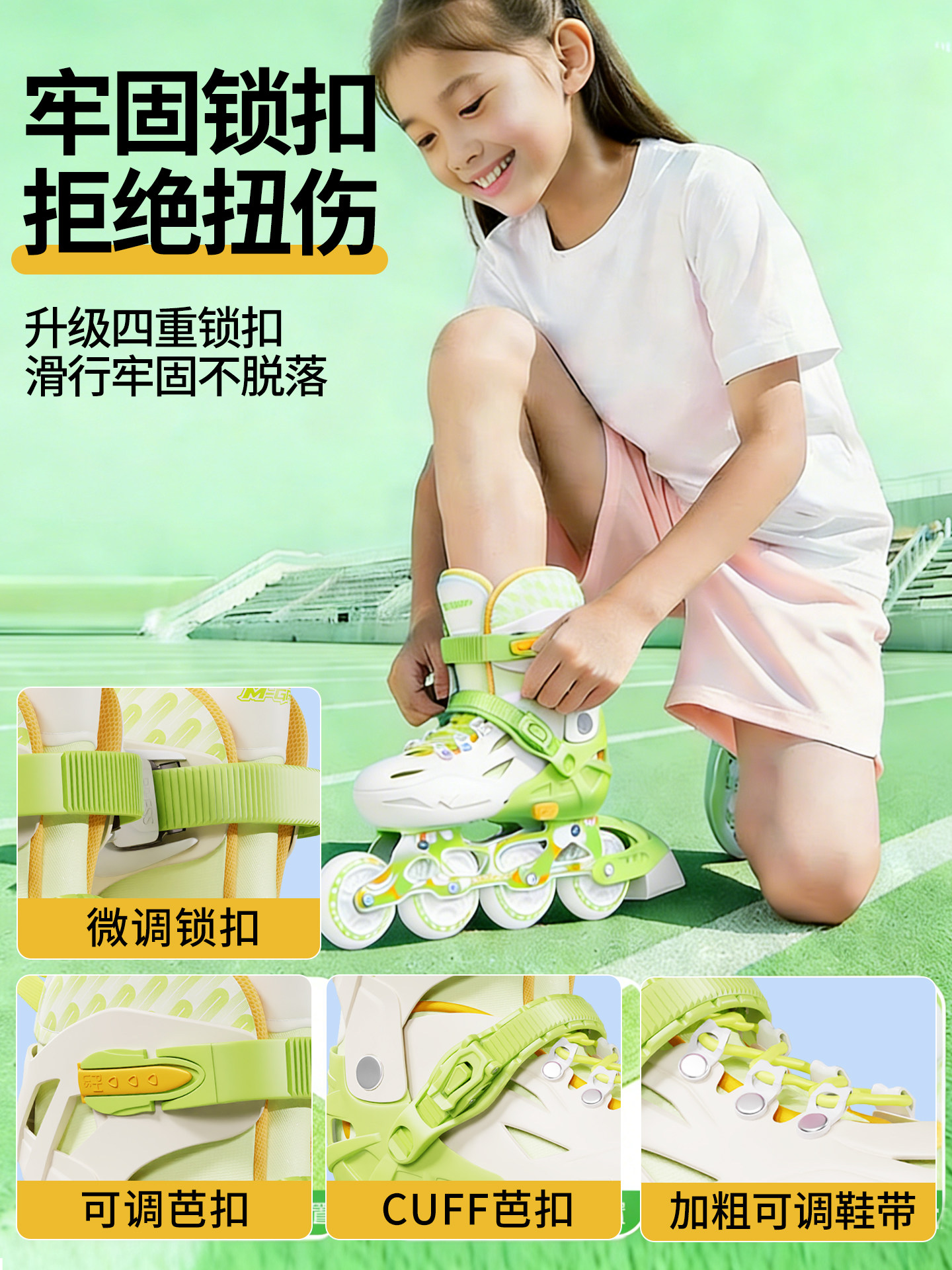 Roller Skates for Children, Professional Roller Skates, Genuine Adjustable Full Set, Inline Skates for Boys and Girls, Skating Beginners