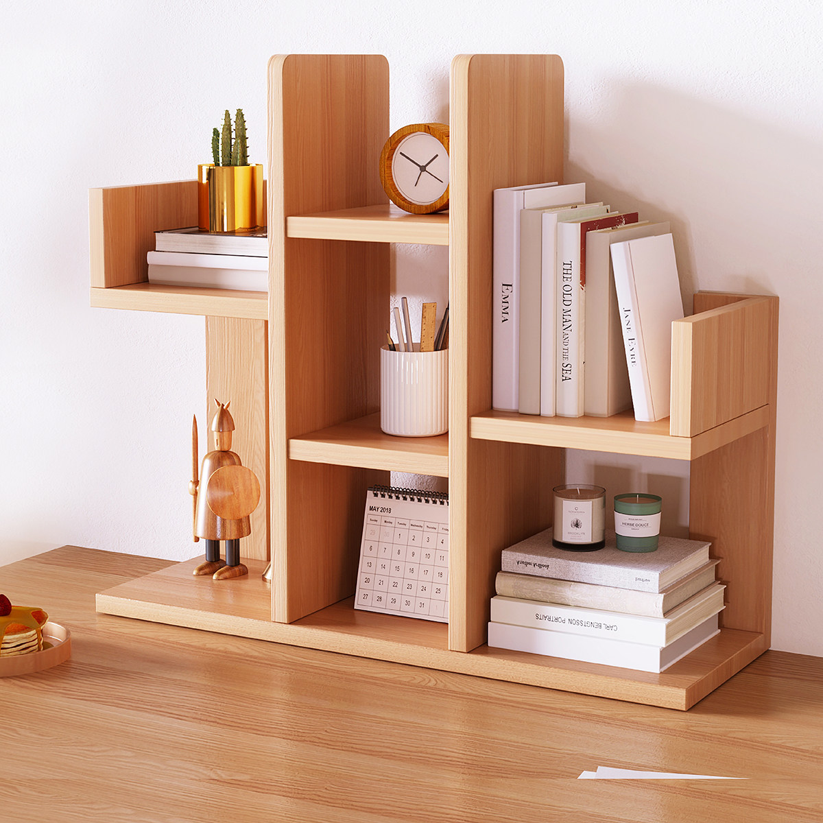 Second floor pine in the office of children's second floor of the office shelf office for a small bookshelf on the whole wood table
