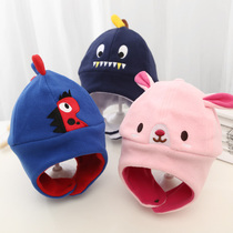 Childrens hat winter cartoon ear protection girl plus velvet thick warm hat boy dinosaur hat baby Lei Feng hat
